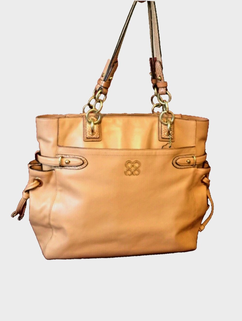COACH MADISON TAN LEATHER LARGE TOTE HANDBAG